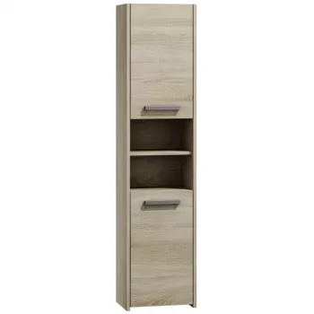 Vonios spintelė top e shop S40 SONOMA — Ąžuolo spalvos rėmas, laisvai pastatoma, 6 lentynos, 400×300×1700 mm