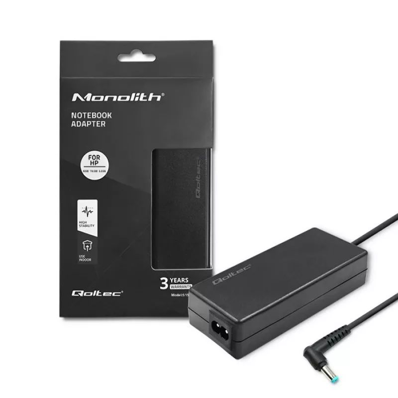 Maitinimo adapteris Qoltec 51555 Patalpoje 65W Juodas