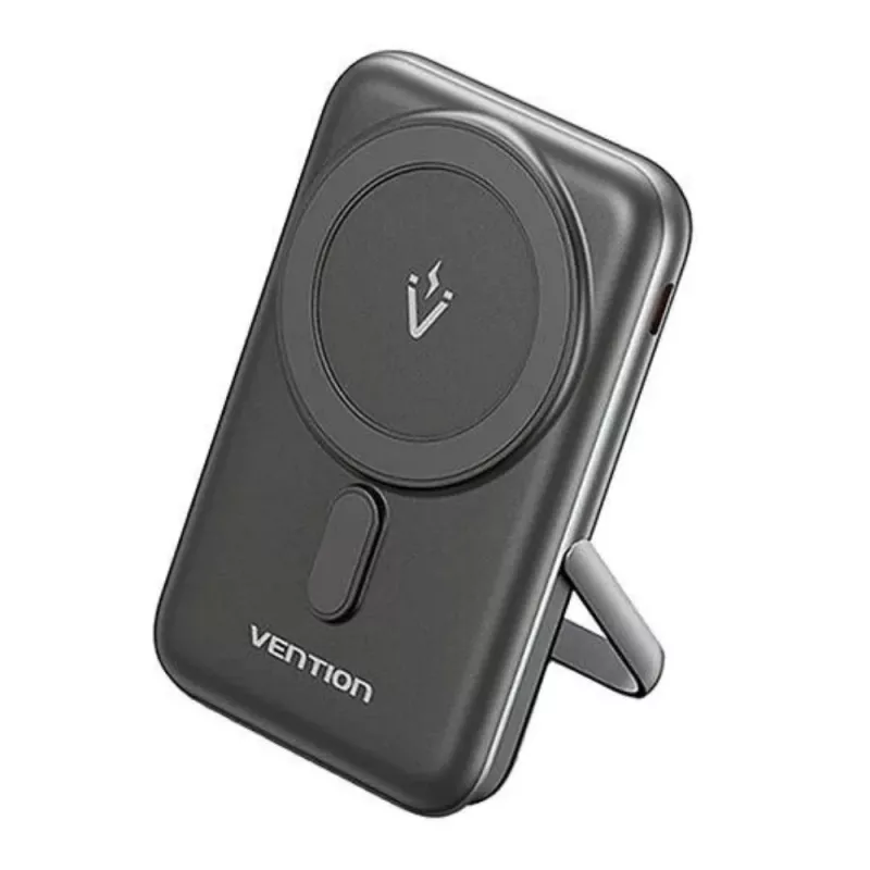 Išorinė baterija Vention 10000mAh Magnetic Wireless 20W, 1×USB-C, belaidis įkrovimas, juoda