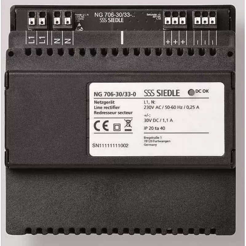 Siedle NG 706-30/33-0 maitinimo šaltinis juodas (210010267-00)
