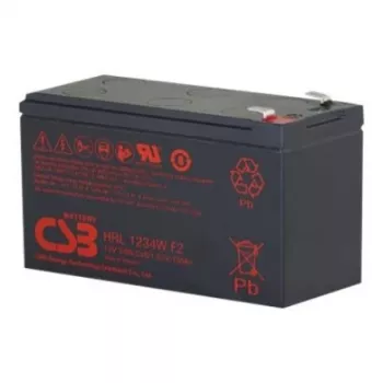 Hermetiška švino rūgšties baterija csb battery HRL1234W 12V 9Ah VRLA, skirta UPS, signalizacijai ir avariniam apšvietimui