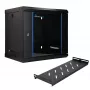 EXTRALINK LITE 9U 530X400 SIENINĖ RACK STOVO SPINTA JUODA SU LENTYNA
