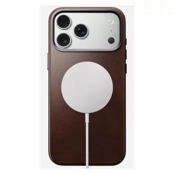Mobiliojo telefono dėklas Nomad Traditional Leather Case, skirtas iPhone 17 Pro Max, oda / aliuminis / mikropluoštas, tinka 6,9 col. (Ruda)