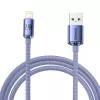 Baseus Crystal Shine laidas USB į Lightning, 2,4 A, 2 m (violetinis)