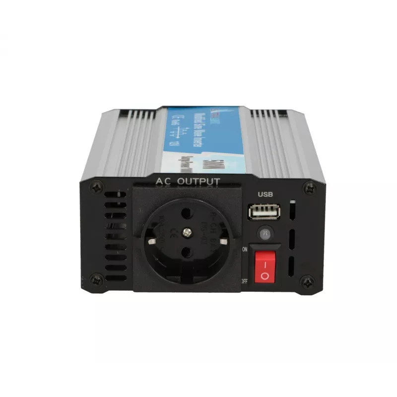 Automobilinis įtampos keitiklis Extralink OPIM-500W 12V, 500W modifikuota sinusinė banga, aliuminio korpusas, aktyvus aušinimas