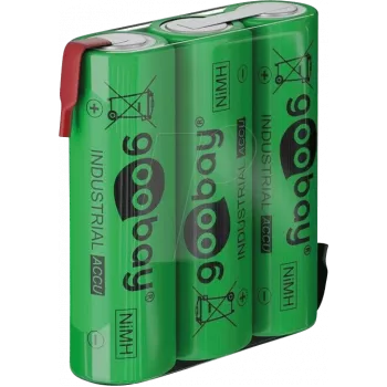 Goobay 3x AA (Mignon) - 2100 mAh, žalia - litavimo gnybtas (Z), nikelio-metalo hidrido baterija (NiMH), 3,6 V (55652)