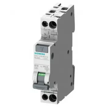 Siemens RCBO, 10A srovės stipris, 1P+N poliai, 30mA išjungimo jautris, A tipas, SENTRON serija