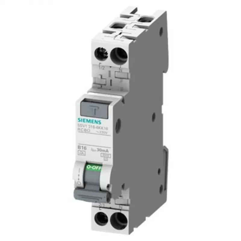 Siemens RCBO, 10A srovės stipris, 1P+N poliai, 30mA išjungimo jautris, A tipas, SENTRON serija