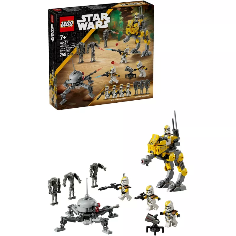 LEGO Star Wars rinkinys 327th Star Corps Clone Troopers Battle 75431 — 258 dalys, 7 minifigūrėlės, amžius 7+