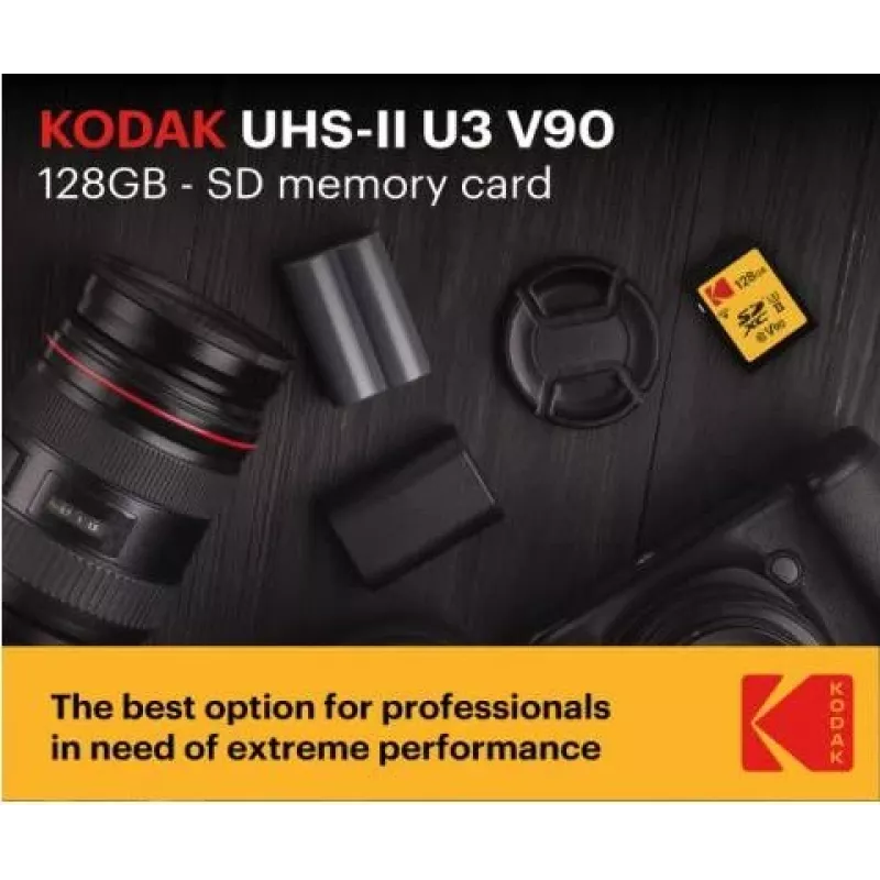 Atminties kortelė Kodak EKMSD256GUHS2V2K SDXC UHS-II 256 GB skaitymo greitis: 300 MB/s, rašymo greitis: 270 MB/s, U3, V90, Class 10