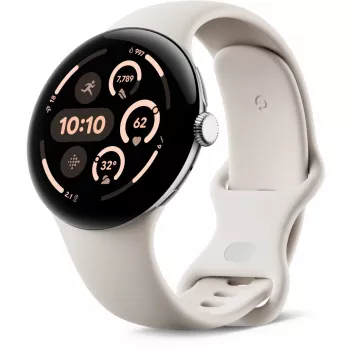 Google Pixel Watch 3 AMOLED 45 mm Skaitmeninis liečiamasis ekranas 4G Sidabrinis Wi-Fi GPS (palydovas)