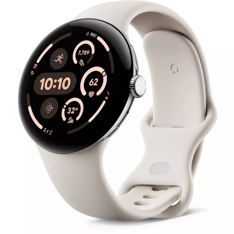 Google Pixel Watch 3 AMOLED 45 mm Skaitmeninis liečiamasis ekranas 4G Sidabrinis Wi-Fi GPS (palydovas)