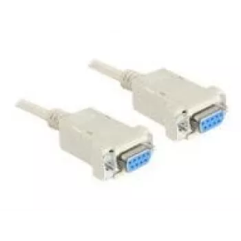 Serial Nullmodem 9 pin female auf 9 pin female 1.8 m, kabelis pilkas, 1,8 metro