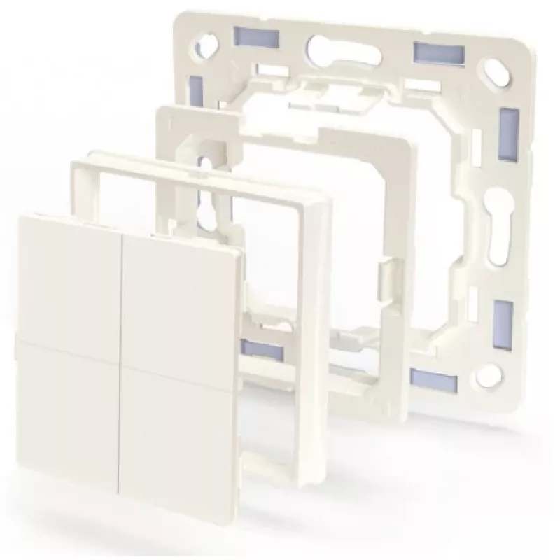 Shelly BLU Wall Switch 4 šviesos jungiklis Plastikinis Dramblio kaulo spalvos Valdymo tipas: Mygtukai