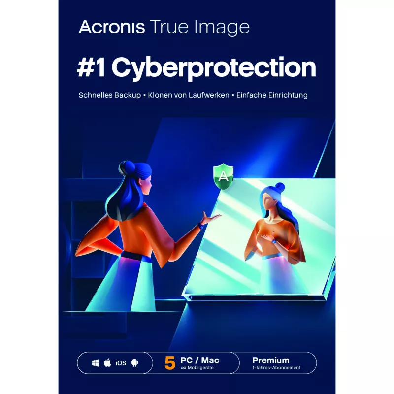 Acronis True Image Premium - 5 kompiuteriams + 1 TB Acronis Cloud Storage - 1 metų prenumerata - ESD-Parsisiuntimas
