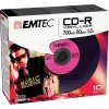 EMTEC Vinyl Look - 10 x CD-R - 700 MB (80 min.) 52x - mėlyna, geltona, alyvinė, žalia, rožinė - plonas jewel dėklas