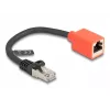 Tinklo kabelis DeLOCK RJ45 įrenginio apsaugos adapteris Cat.6A S/FTP 20 cm Juoda Raudona
