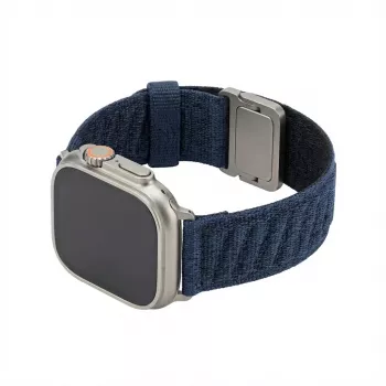 Laikrodžio dirželis GUAN premium, skirtas Apple Watch 42/44/45/46/49 mm — mėlynai juodas