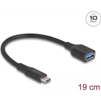DeLOCK USB adapteris USB Type-C kištukas į Type-A lizdą 10 Gbps 19 cm 60 W