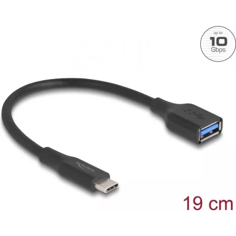 DeLOCK USB adapteris USB Type-C kištukas į Type-A lizdą 10 Gbps 19 cm 60 W