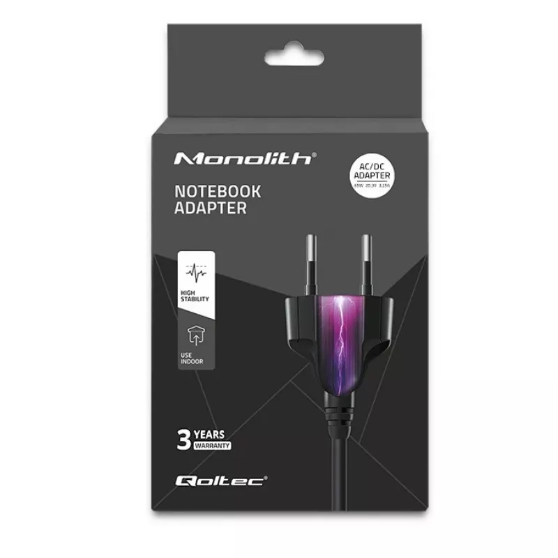 Qoltec 51027 įkroviklis | 65W | 5-20.3V | 2-3.25A | USB C tipo | PD