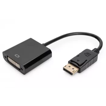 Assmann DisplayPort adapter cable. DP - DVI (24+5) M/F. 0.15m.w/interlock. DP 1.1 compatible. UL. bl. w/o shielding. 32AWG (AK-340409-001-S)