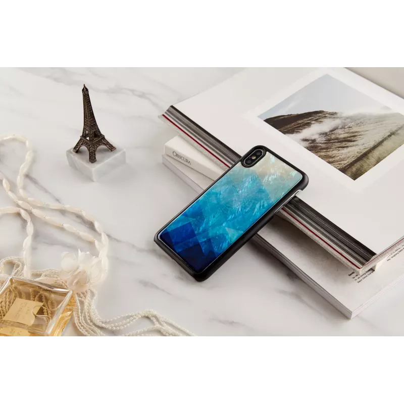 Telefono dėklas iKins, skirtas iPhone XS Max — mėlyno ežero juoda apdaila