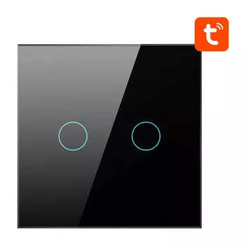 Išmanusis šviesos jungiklis Avatto ZTS02-EU-B2 ZigBee 2 krypčių Juodas, montuojamas ant sienos, ES modelis