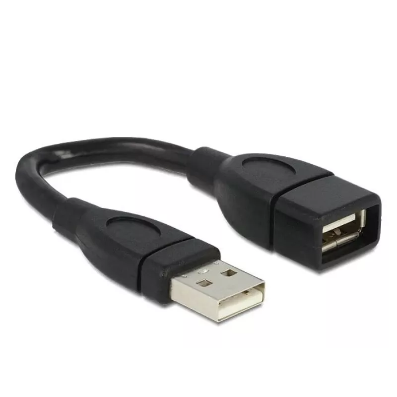USB kabelis DeLOCK 15cm USB 2.0 USB A juodas