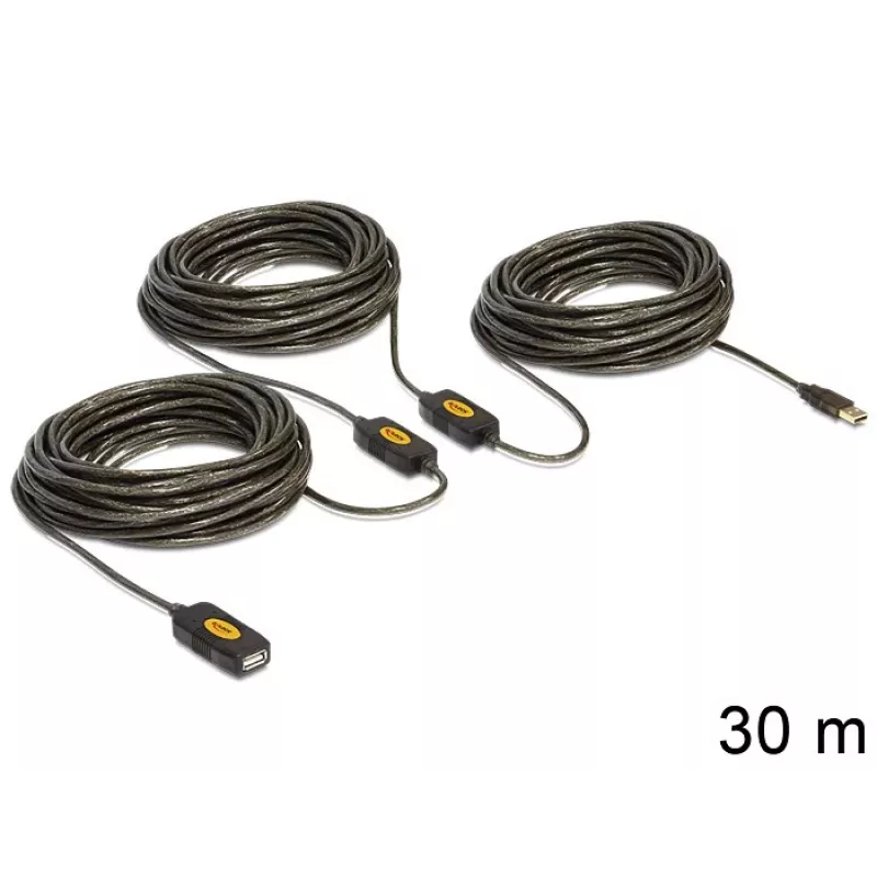 USB kabelis DeLOCK 30m USB2.0 USB A juodas