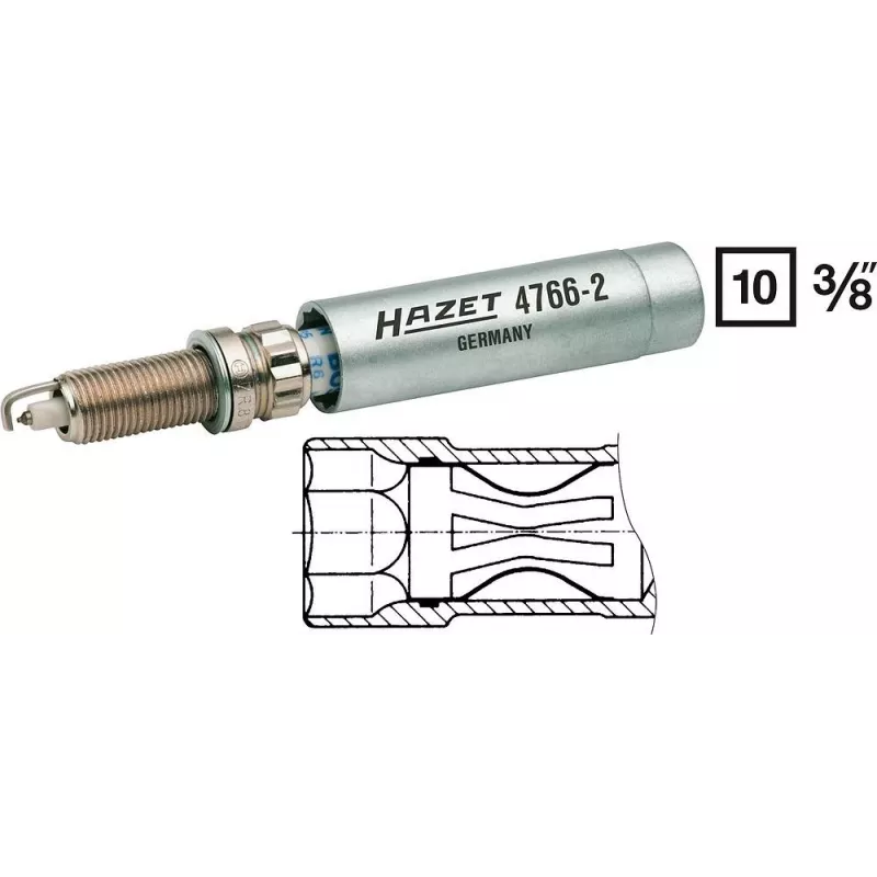 Hazet 4766-2 uždegimo žvakių raktas, 14 mm