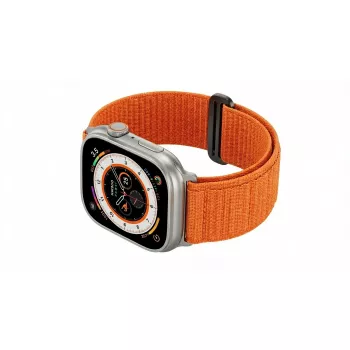 Dirželis GUAN Premium Pro, skirtas Apple Watch 42/44/45/46/49 mm — oranžinė juoda, reguliuojamas dirželis
