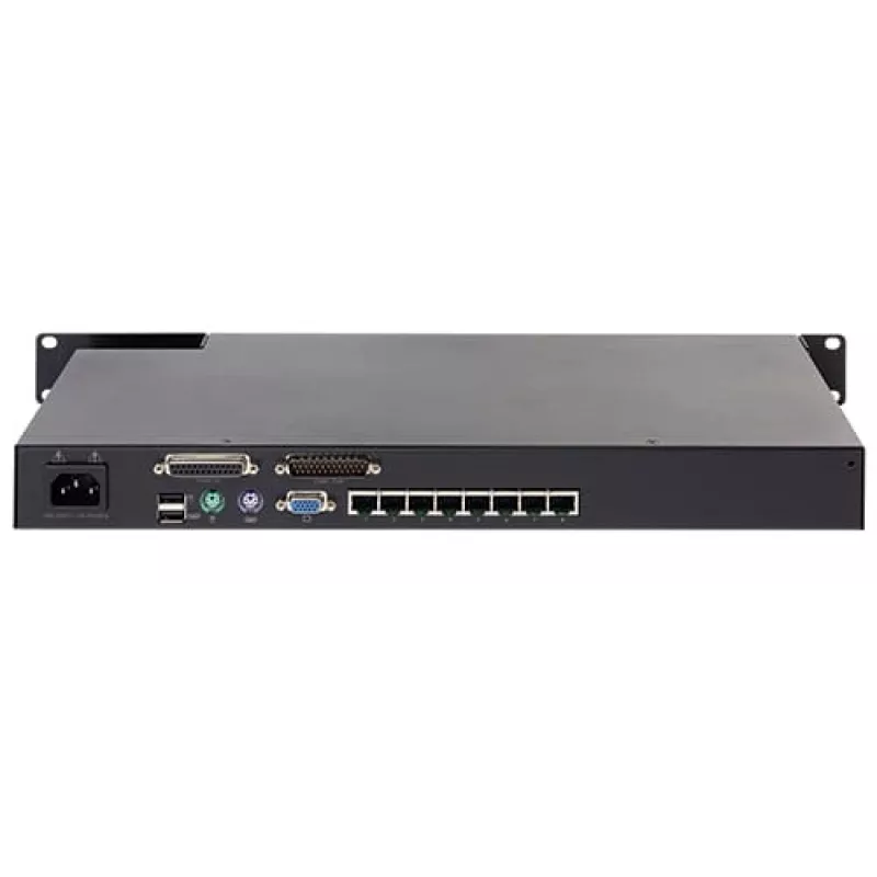 KVM jungiklis APC KVM0108A, 8 prievadų PS/2 VGA, 1U stovo, 1600x1200, juodas