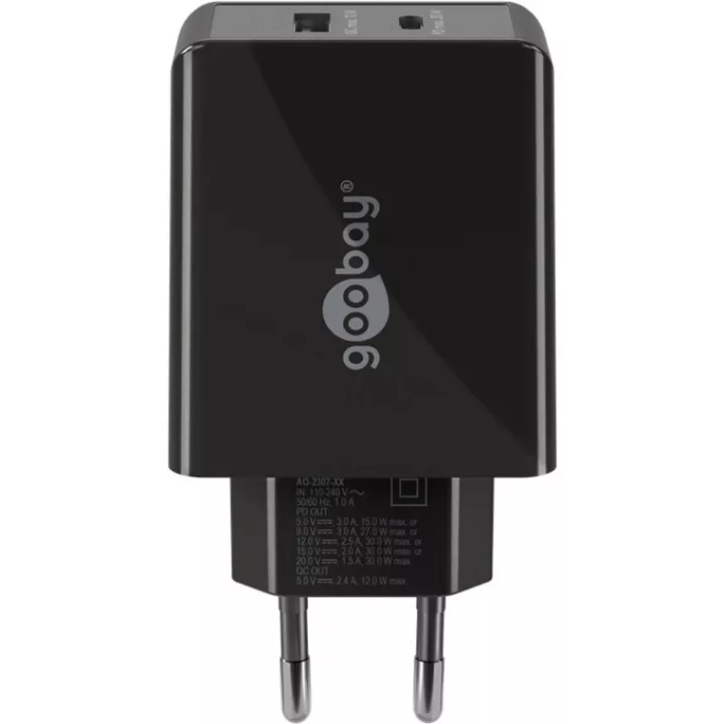 Wentronic 61673 Įkroviklis mobiliesiems įrenginiams Universalus juodas kintamosios srovės greitas įkrovimas patalpose (61673)