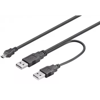 Microconnect USBAAB06 USB kabelis USB 2.0 0,6 m Mini-USB B USB A Juodas