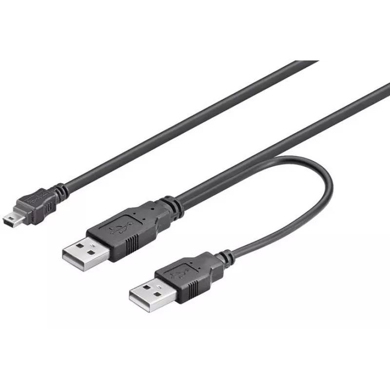 Microconnect USBAAB06 USB kabelis USB 2.0 0,6 m Mini-USB B USB A Juodas
