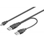 Microconnect USBAAB06 USB kabelis USB 2.0 0,6 m Mini-USB B USB A Juodas