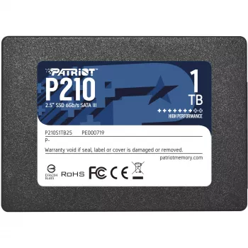2,5 colio SATA III SSD PATRIOT P210 1 TB — 500 MB/s skaitymo, 400 MB/s rašymo, 7 mm aukštis