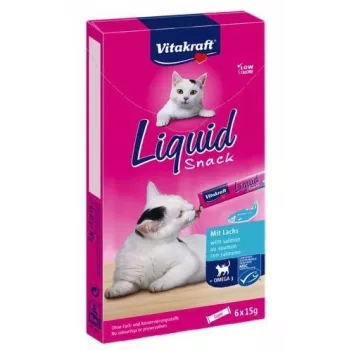 Kačių skanėstas Vitakraft Liquid Snack Junior vištienos žuvies kiaulienos pasta 6×15 g, drėgmė 88,5 %
