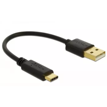 DeLOCK USB įkrovimo laidas Type-A į USB Type-C 15 cm juodas