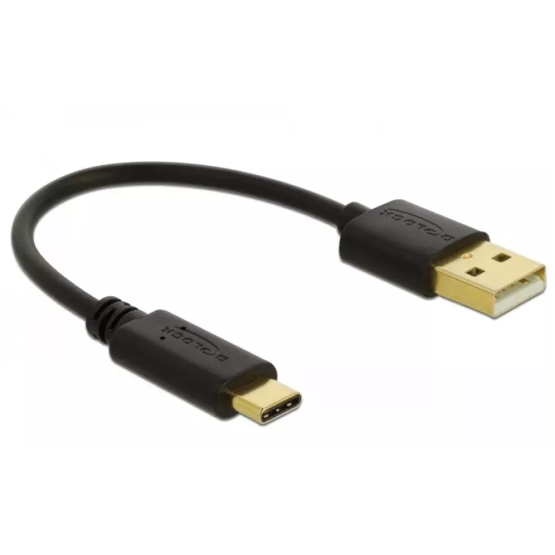 DeLOCK USB įkrovimo laidas Type-A į USB Type-C 15 cm juodas