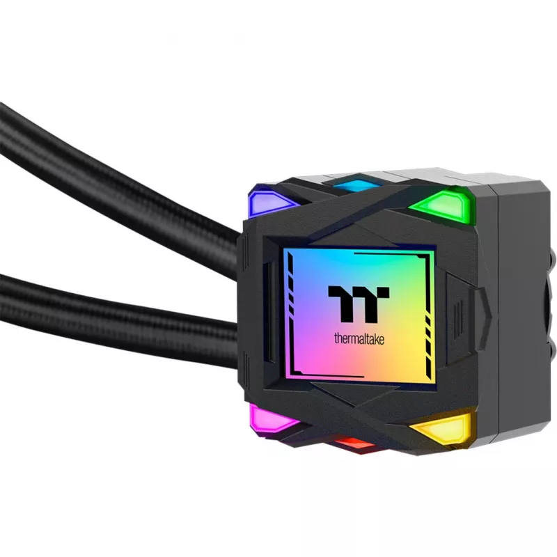 Skysčio aušinimo komplektas THERMALTAKE LA360 ARGB, 120 mm ventiliatoriai, 360 W TDP, juodas