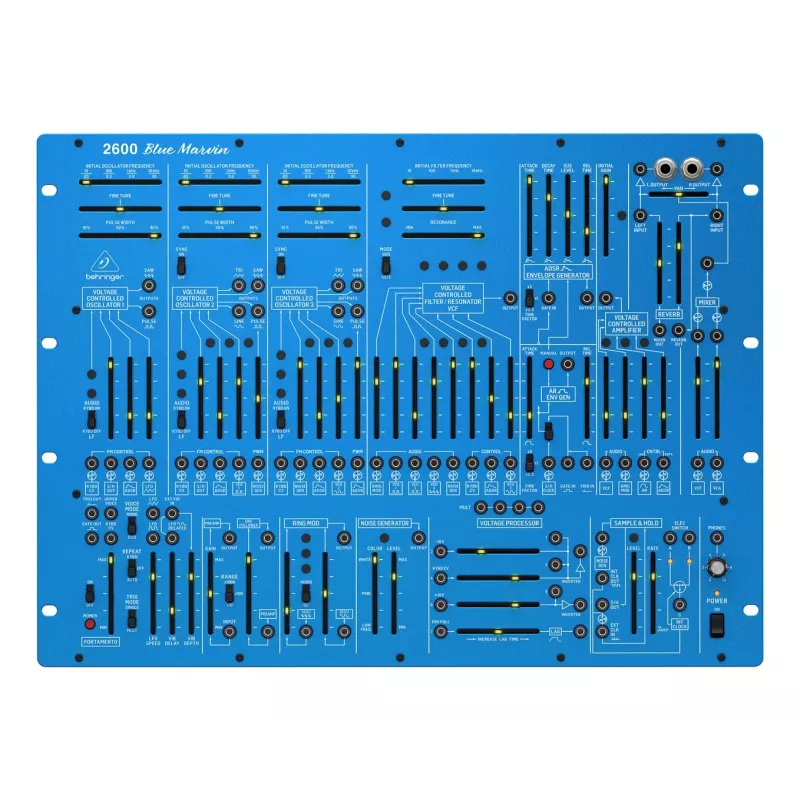 Analoginis sintezatorius „Behringer 2600 BLUE MARVIN“ su 37 klavišais, pusiau modulinis