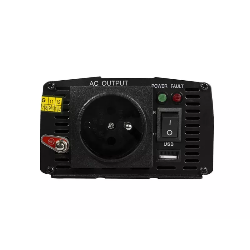 Maitinimo keitiklis Green Cell INV14 300W DC 24V į 230V su USB, E tipo kištuku, aktyviu aušinimu