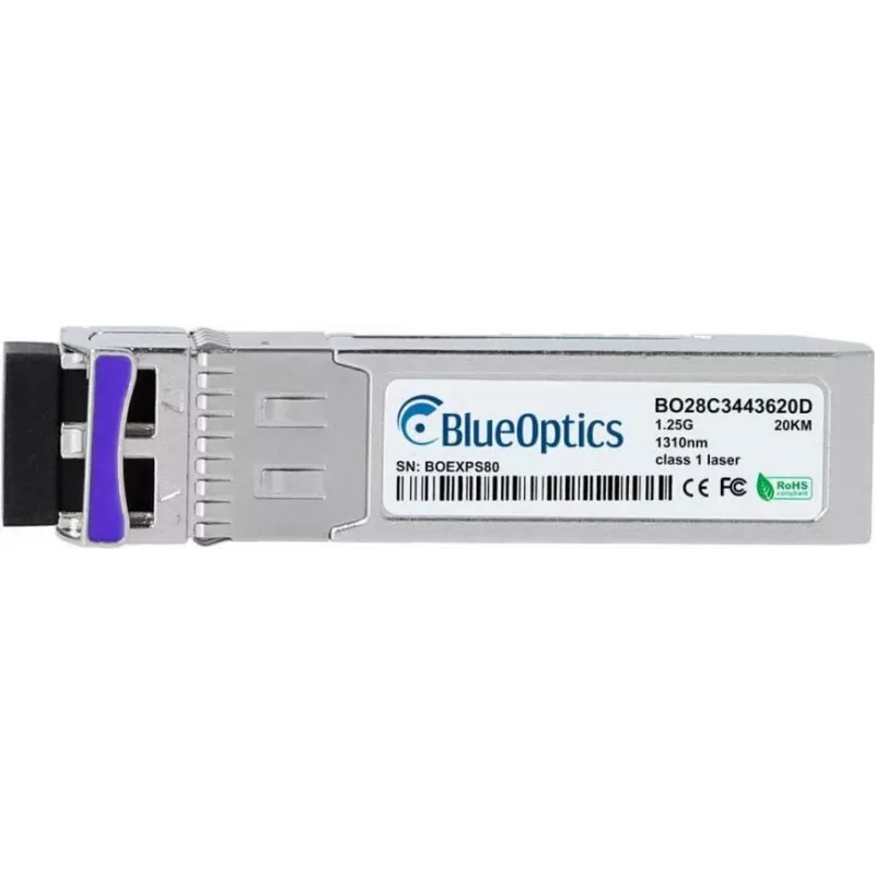 SFP šviesolaidinis siųstuvas-imtuvas BlueOptics 100-01792-BO, 1250 Mbit/s, sidabrinis, MTBF 1 000 000 val.