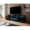 TV spintelė cama meble EVA 180x40x56 cm, juoda blizgi, MDF viršus, juodas rėmas