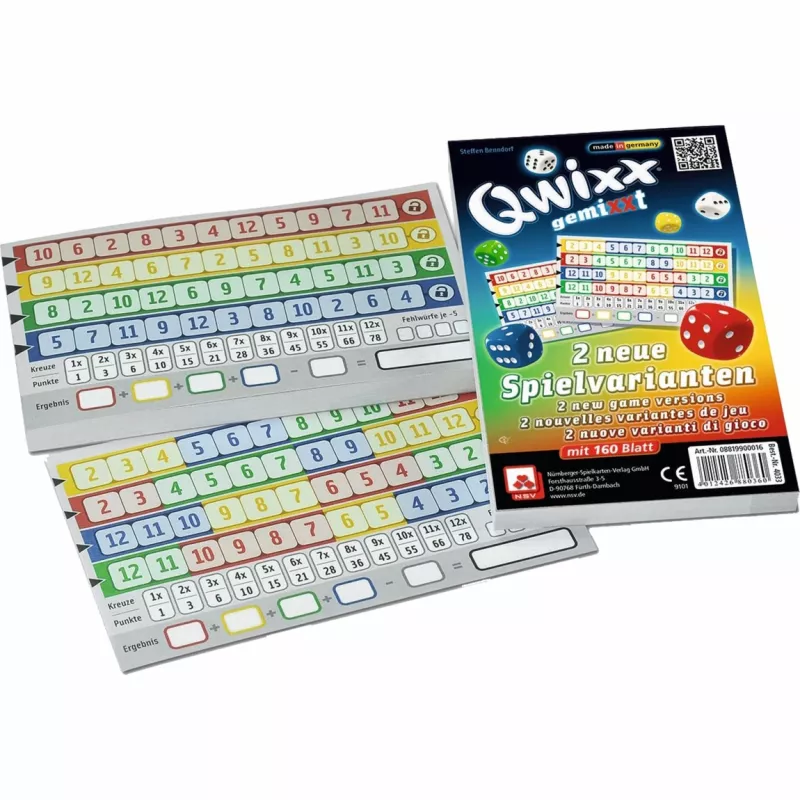 Qwixx Mixed Extra Score Pads Dice Game