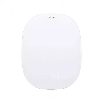 Elektroninė virtuvinė svarstyklė ZWILLING Enfinigy Sidabrinė Balta — 10 kg talpa, 1 g tikslumas, LCD ekranas