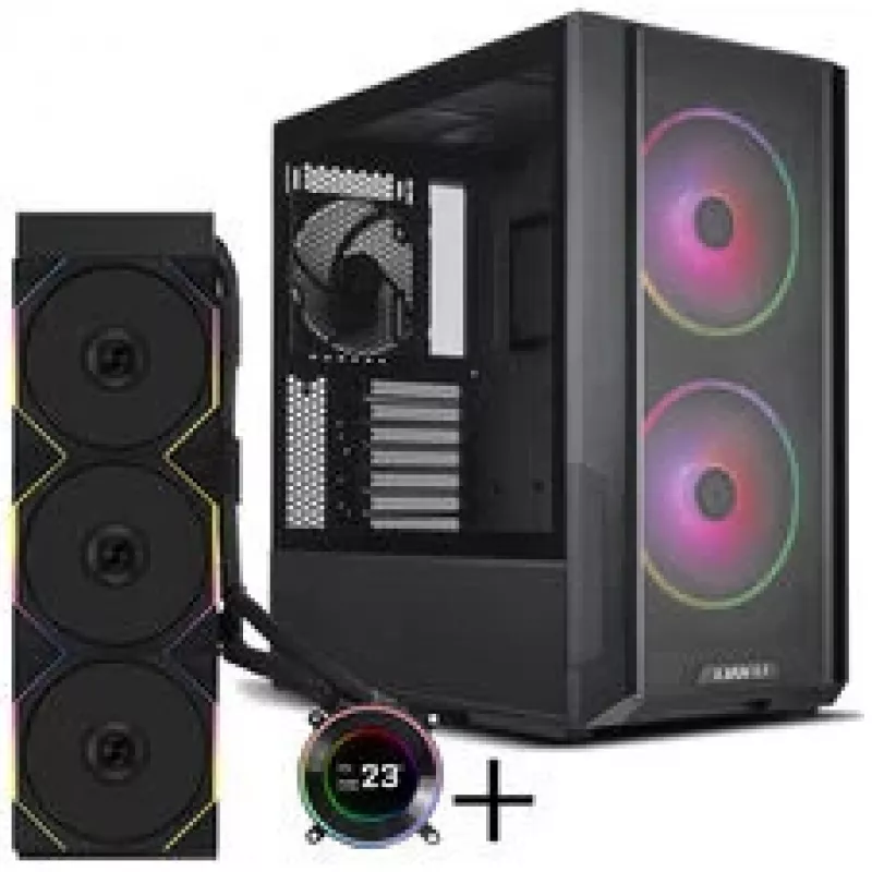 Lian Li LANCOOL 216 korpuso rinkinys + HYDROSHIFT II LCD-C 360TL AiO - juodas