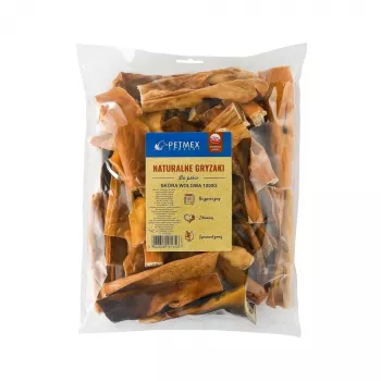 Šunų kramtomieji skanėstai PETMEX Cowhide 15 cm, jautienos skonio, dantų priežiūrai, 1 kg pakuotė